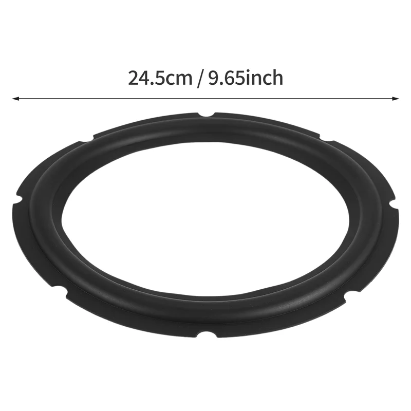 ABGN 10 بوصة مكبر صوت مطاطي مثقوب بحافة إسفنجية مضخم صوت حلقات محيطة قطع غيار لإصلاح مكبر الصوت (أسود) (2 قطعة)