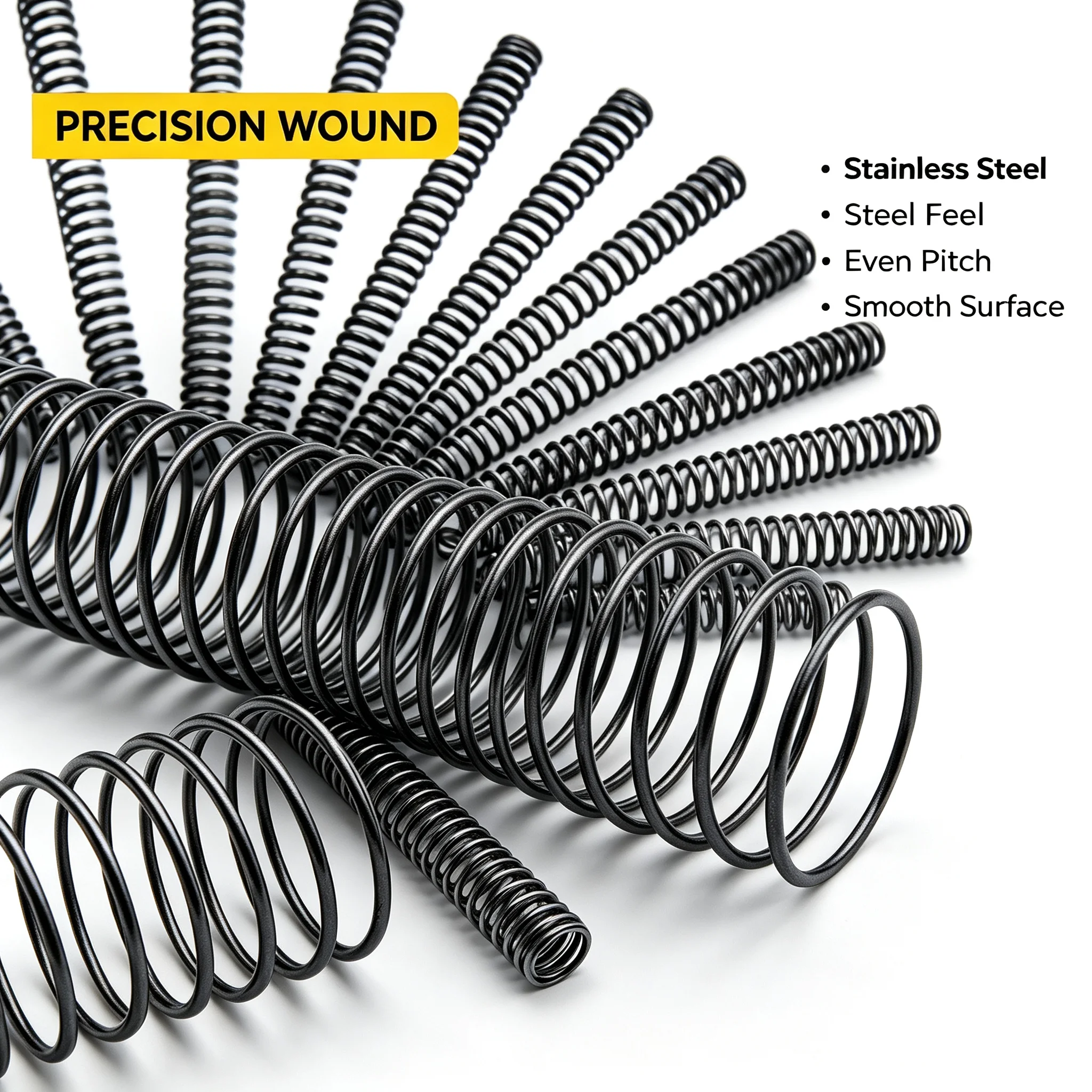65 Mn Manganese Steel Compression Springs 0.2-0.3mm Wire, 1.5-6mm OD, 10-50mm Length,Black Small Return Mini Compression Spring
