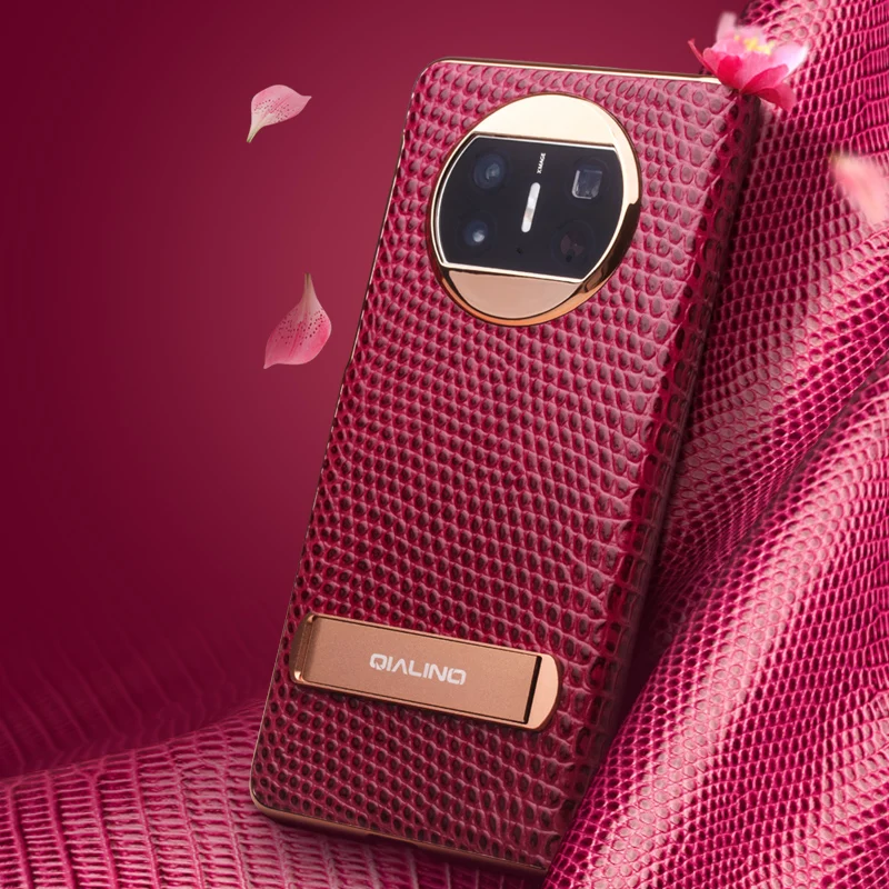 

Qialino Cases For Huawei Mate X5 Genuine Leather Business Luxury Folding Screen Flip Cover Protective Crocodile Case For Mate X3