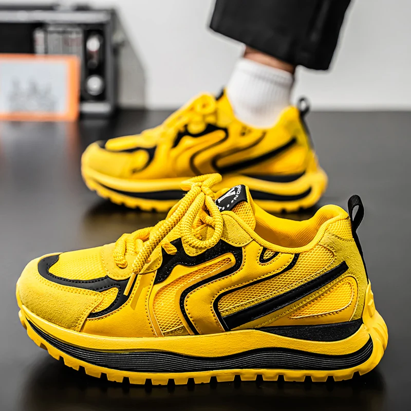 

2025 Новая модная дышащая повседневная спортивная универсальная легкая мужская обувь с низким вырезом на толстой подошве, качественные туфли для доски