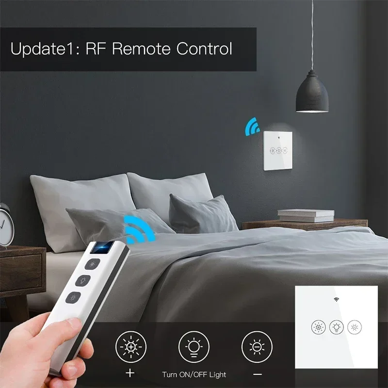 Tuya WiFi RF Smart Light Dimmer Switch 2/3Way Multi-Control Smart Life APP Remote Control Work with Alexa Google Voice Control