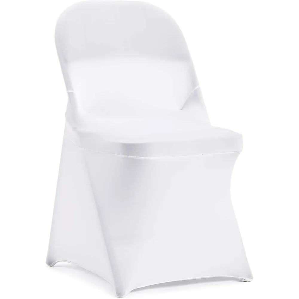 

White Stretch Spandex Chair Covers, Set of 25, for Weddings, Parties, and Banquets