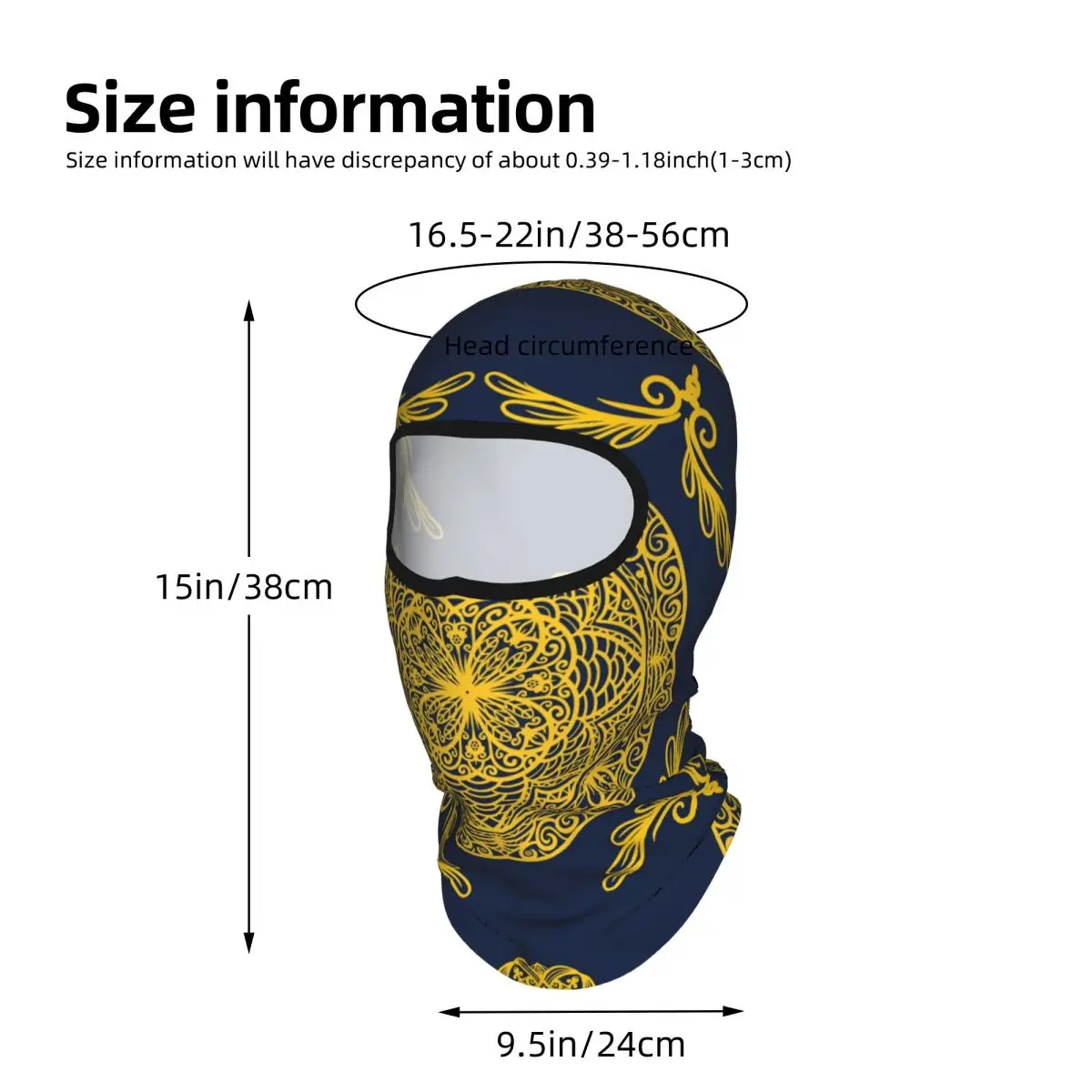Mandala Vintage Balaclava Full Face Mask Breathable Motorcycle Winter Warm Full Cover Caps Neck Windproof Dustproof Cycling Caps