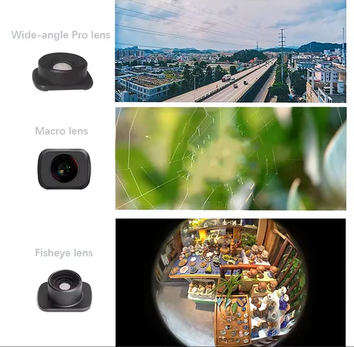 Imagen 2 del producto Para DJI Osmo Pocket 2 1 Juego de filtros Micro-gran angular/10X/juego de lentes de filtro ojo de pez Kit de filtros para fotografía al aire libre bolsillo 2
