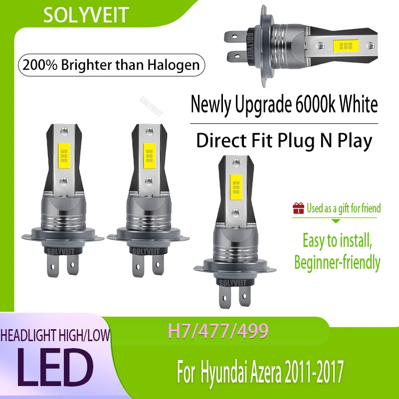 

H7/477/499 LED Headlight High/Low The Key to Unlocking Night's Potential For Hyundai Azera 2011 2012 2013 2014 2015 2016 2017