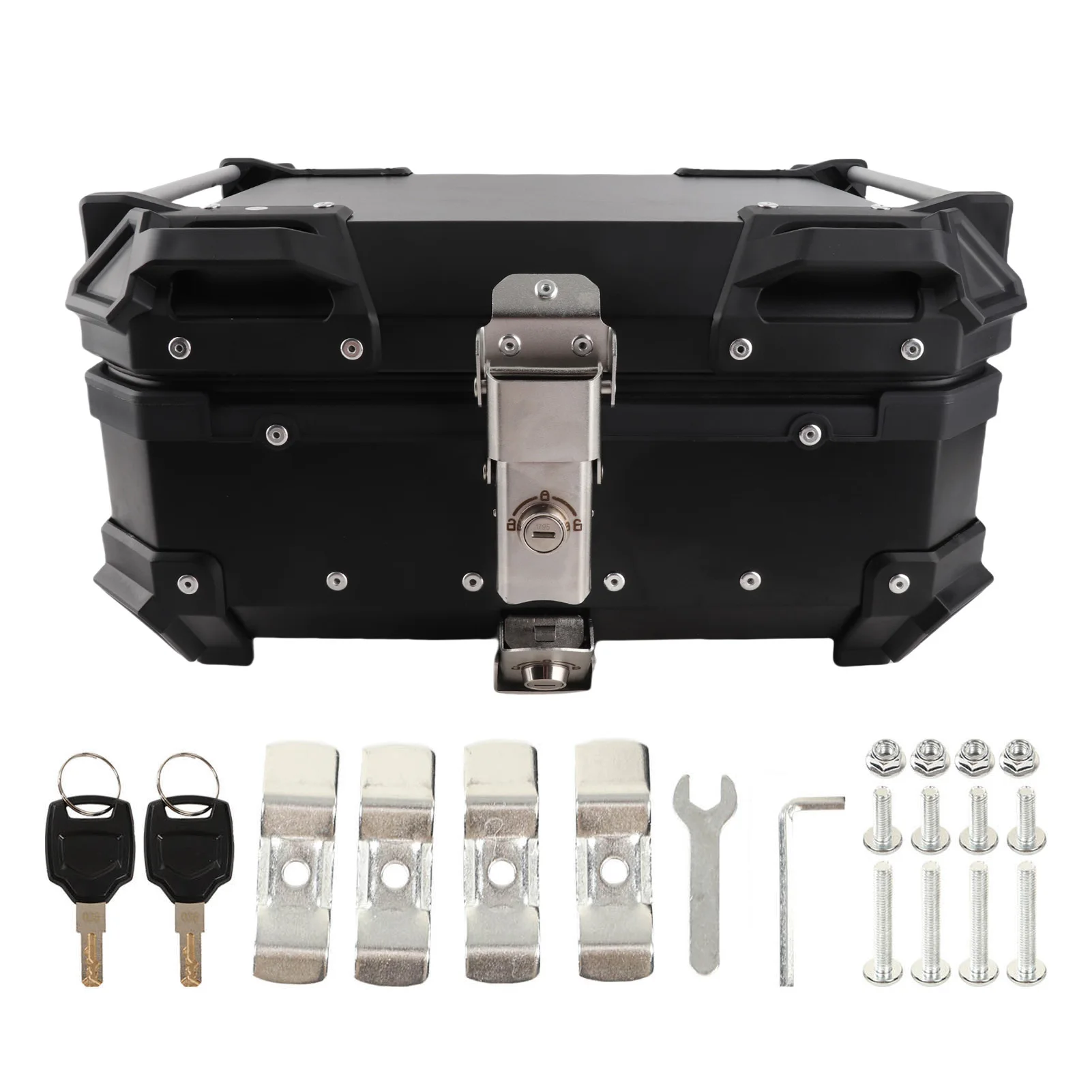 

Motorcycle Luggage Box with Removable Base and Liner 28L Large Capacity Shockproof Motorcycle Storage Box Motorcycle Luggage Box