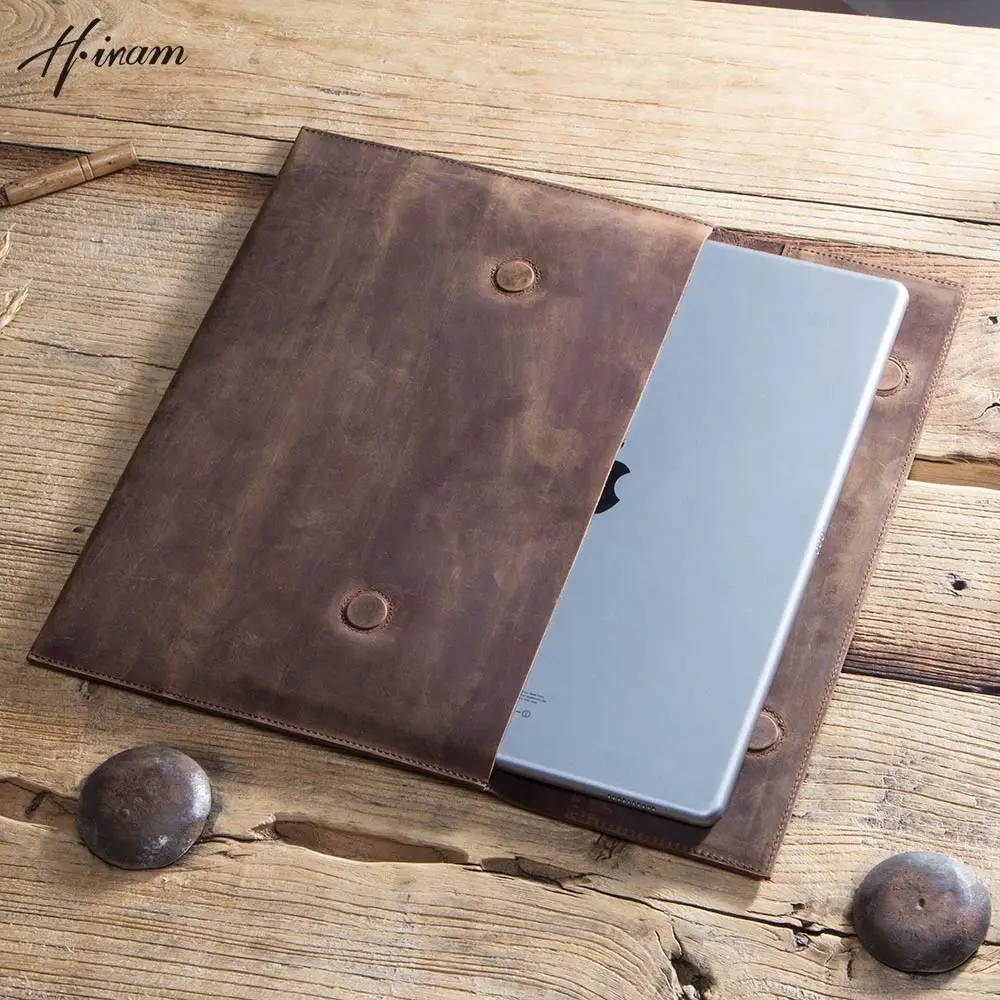 Genuine Cowhide Leather Sleeve Case for iPad Pro 12.9 inch Cover Samsung Galaxy Tab Pro 12 inch Tablet Pouch Bag