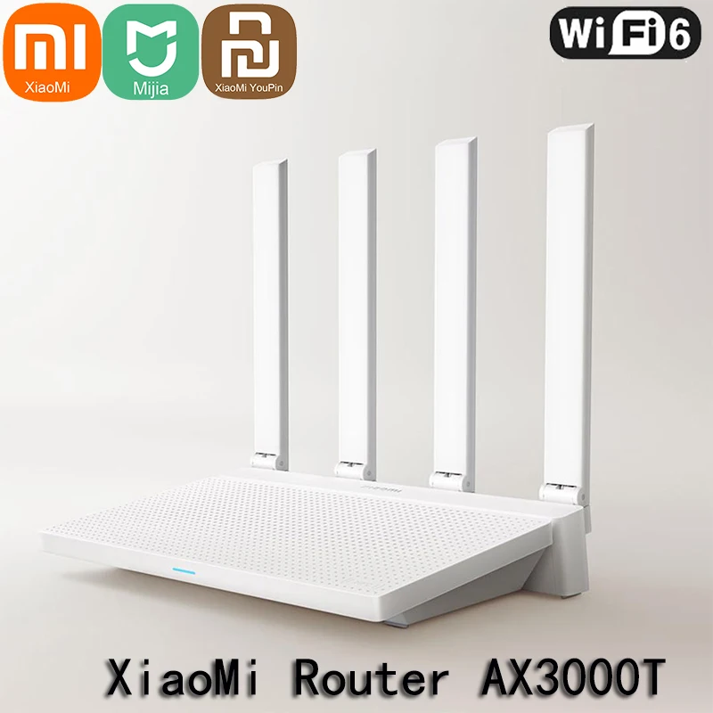 NEW Xiaomi Redmi AX3000T Router WiFi 6 2.4GHz 5GHz 1.3GHz CPU 2X2 160MHz WAN LAN LED NFC Connection For Home Office Games Mi