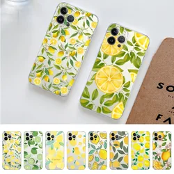 Funda de teléfono con fruta y limón para IPhone 15 14 13 12 11 Pro Max XS X XR SE 2020 6 7 8 Plus Mini funda protectora