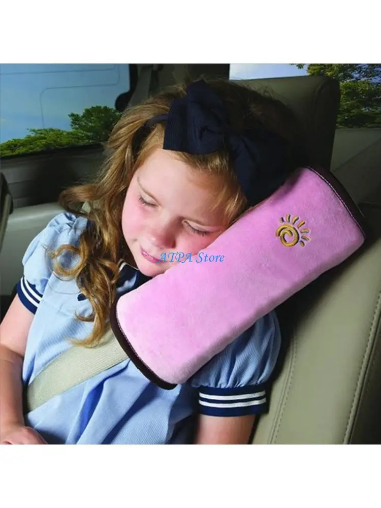U13C Kids Car Seatbelt Shoulder Pad Soft Fabric Prevents Shoulder Marking Universal