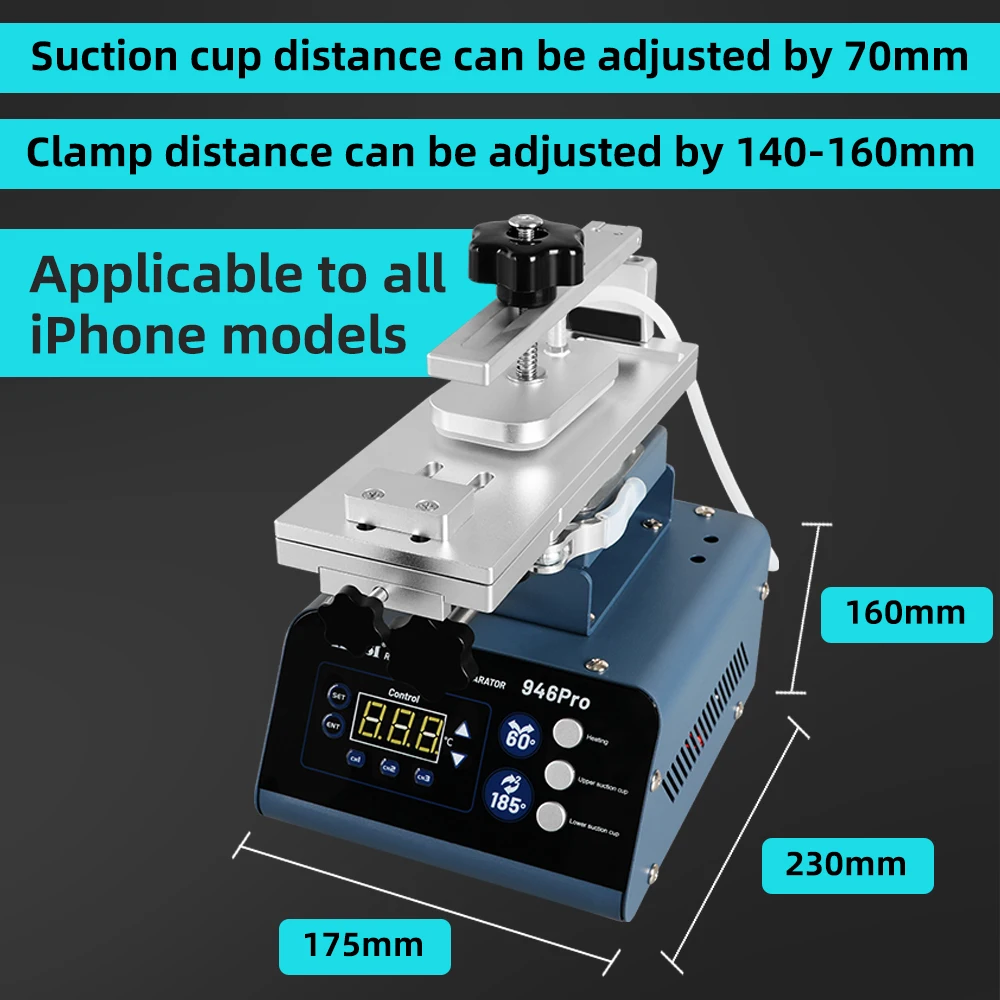 Separatore schermo LCD a doppia pompa Schermo curvo Macchina per rimozione colla separata Riparazione smontaggio senza calore al nuovo KAISI 946 Pro