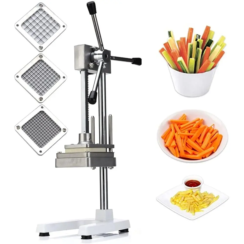 Herramienta de cocina de 3 hojas de acero inoxidable: cortador manual de verduras, picador de patatas y rebanador para un fácil cortar