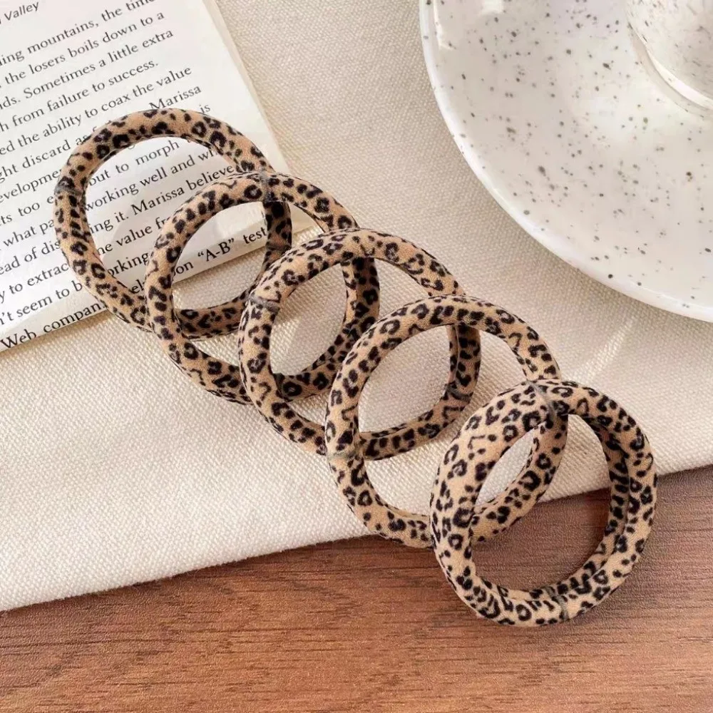 

Новые высокоэластичные резинки для волос, мягкая не опускающаяся повязка для волос, веревки с леопардовым принтом, хвост для девочек