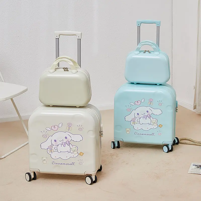 Sanrio Cinnamoroll valigia ragazza cuore Kawaii Anime Mini 18 pollici Password Box Cartoon Cute 20 pollici Trolley Box Light Kid Gift