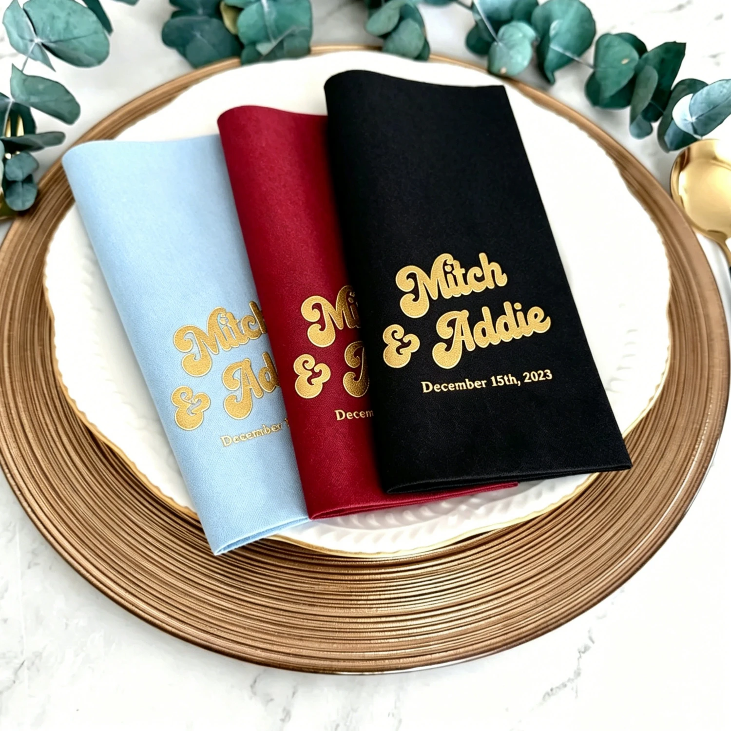 

100Pcs Monogram Custom Wedding Napkins Personalized Disposable Cocktail Napkin Wedding Shower Reception Party Supplies
