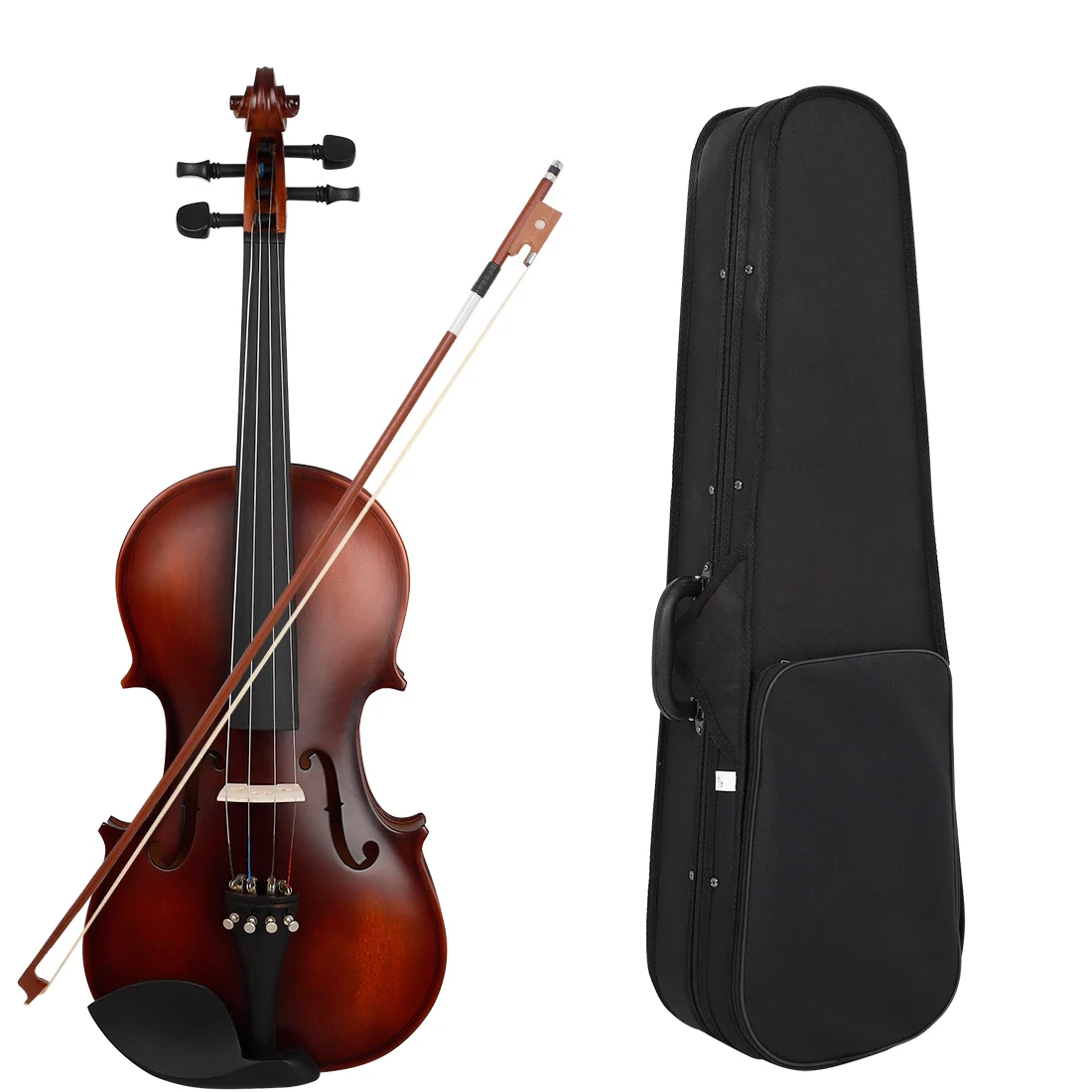 1/2 3/4 4/4 Retro Matte Violin  Acoustic Fiddle Basswood for Violin Beginner with Case & Tuner & Bow &Stringed Instruments Tools