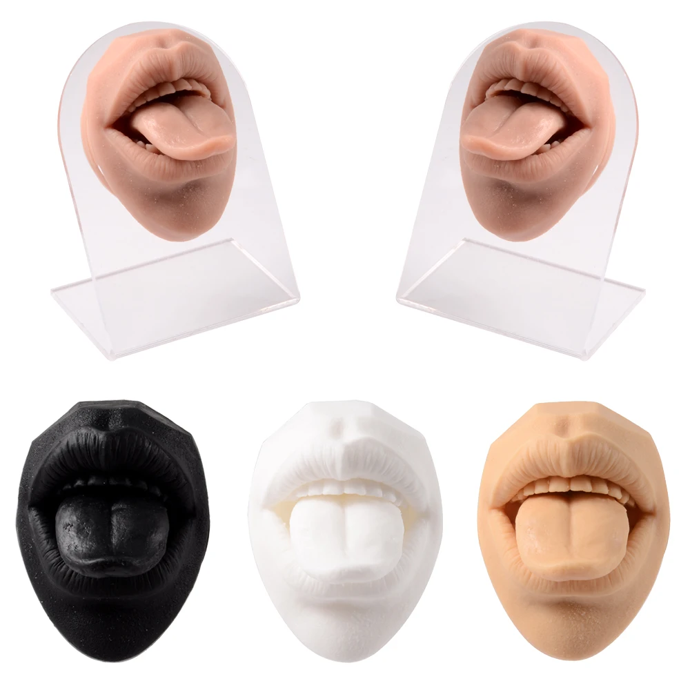 Soft Silicone Flexible Mouth Model Displays Human 3D Silicone Tongue Model Simulation For Piercing Jewelry Display Teaching tool