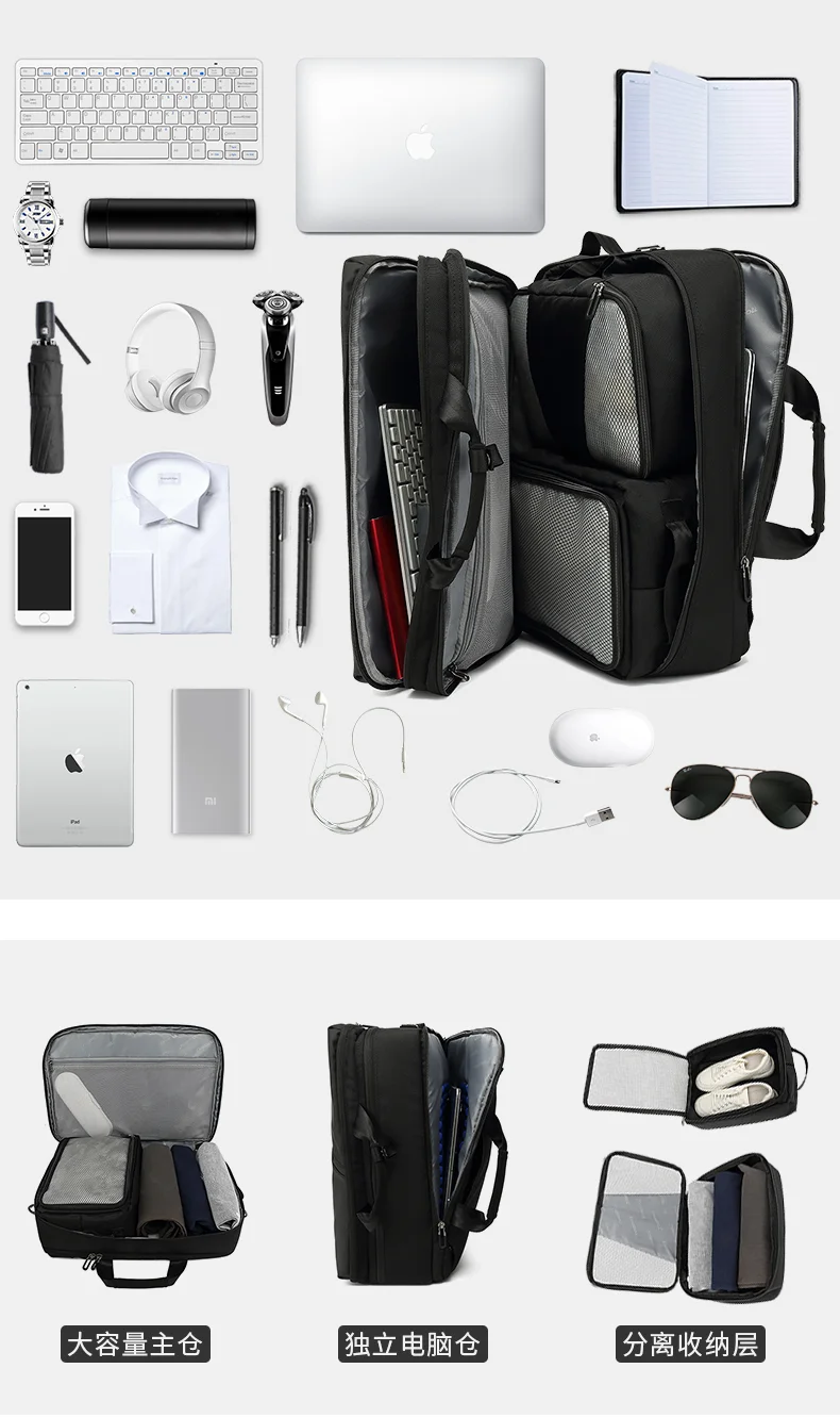 حقيبة ظهر جديدة للأعمال للرجال، حقيبة سفر متعددة الوظائف، حقيبة كمبيوتر محمول متينة، حقيبة كتف مزدوجة للرجال #5