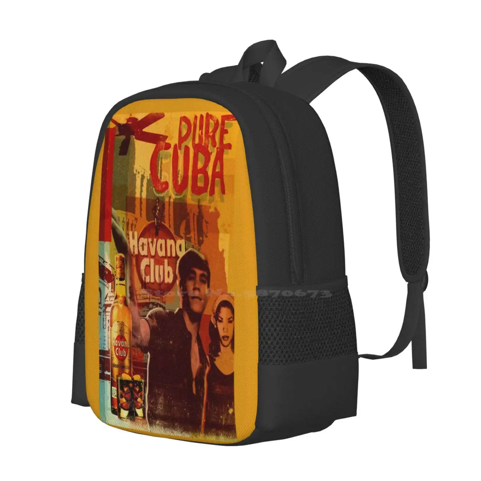 Mochila Vintage con diseño de estampado 3D para estudiantes, bolsa Vintage de Ron, barman, cóctel para beber, Cuba Libre, Mojito, bodega, bebidas