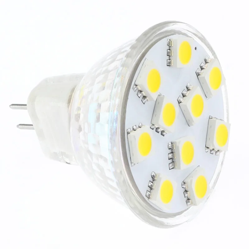 10LED MR11 LED Spot Light  5050 SMD Wide Volt (AC/DC 12-24V) White Display Jewelry Home Office 1pcs/lot