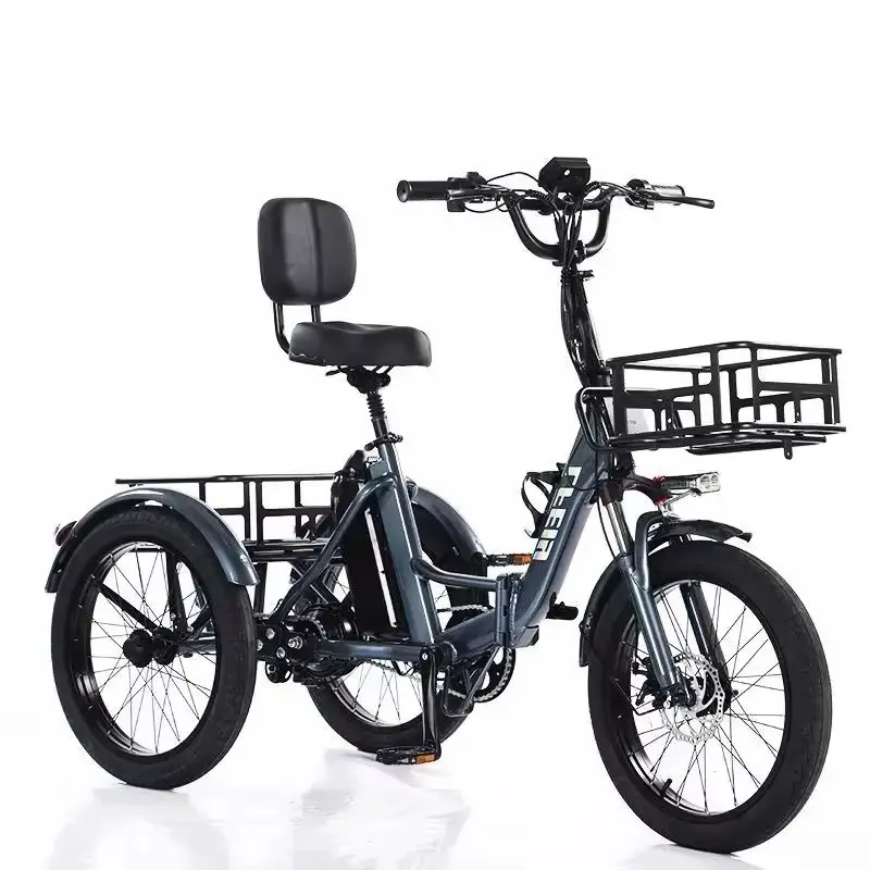 

Foldable Electric Tricycle Cargo Adult Senior For Lithium Battery Removable Waterproof Anti-Theft 48V 3 Wheel Electric Bicycle