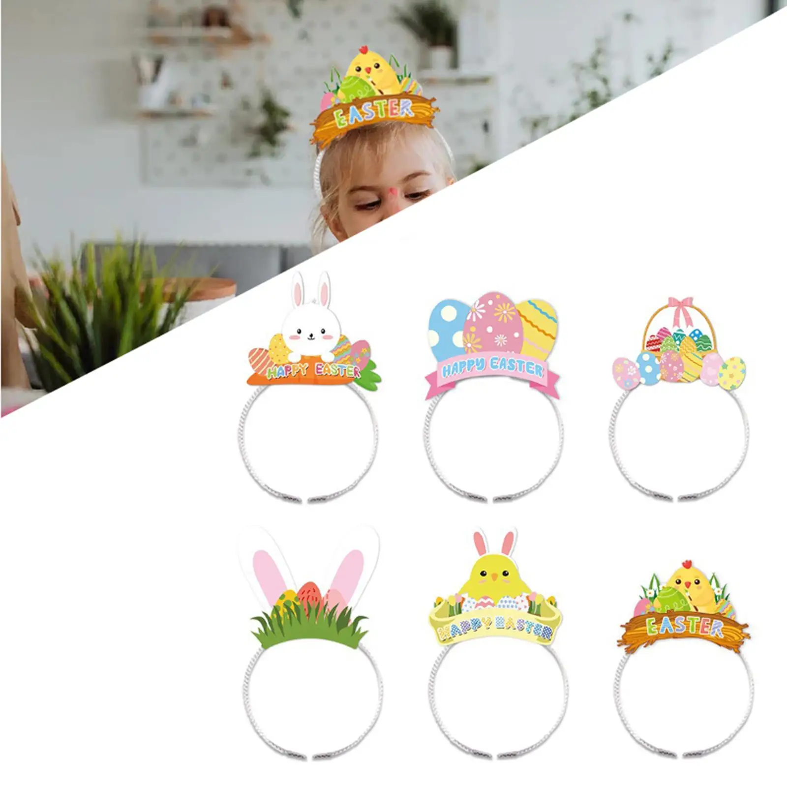 6 Pieces Easter Theme Headband Costume Accessory Decorative for Party Favors