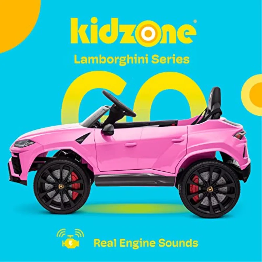Ride On Car 12V Lamborghini Urus Kids Electric Vehicle Toy w/Parent Remote Control, Horn, Radio, Port, AUX, Spring Suspension, Opening Door, LED Light - Pink