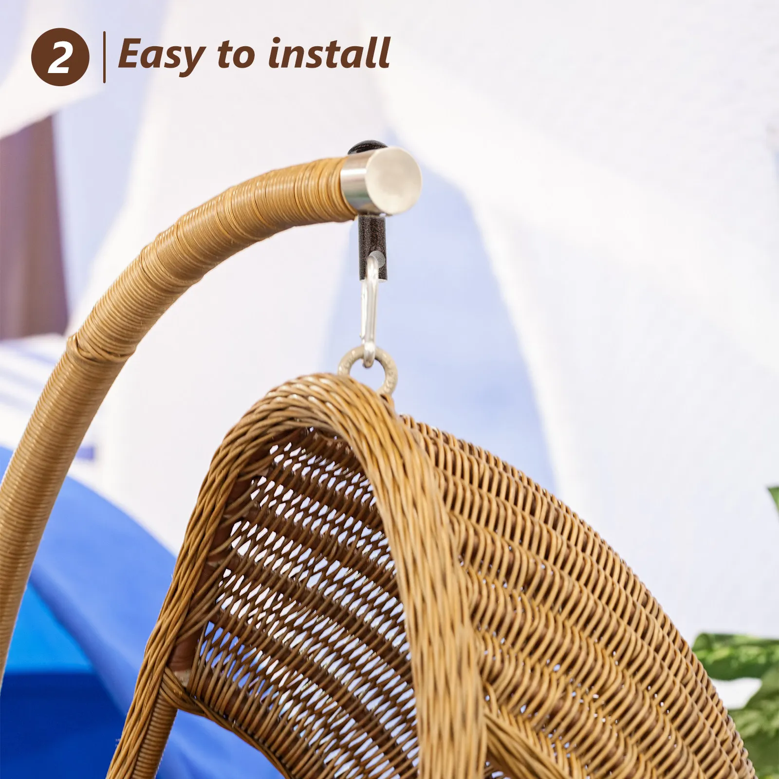 Metal Porch Swing Plug Pin Set Hammock Chair Hanging Kit Low Noise Stable Installation for Indoor Outdoor Hanging view 6