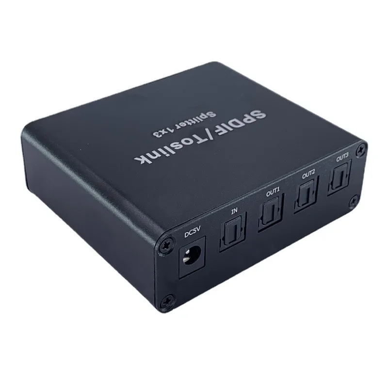 Digital Optical Audio Switcher Splitter Extender 1x3 Optical Splitter Adapter 1 In To 3 Out with Power Adapter