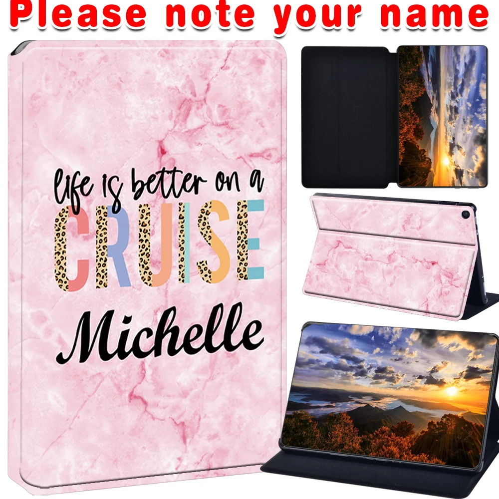 Funda con Soporte Universal para Tablet, Compatible con Amazon Fire HD 10 (5.ª/7.ª/9.ª generación 2015/17/19), Personalizable con Nombre, Plegable y Resistente