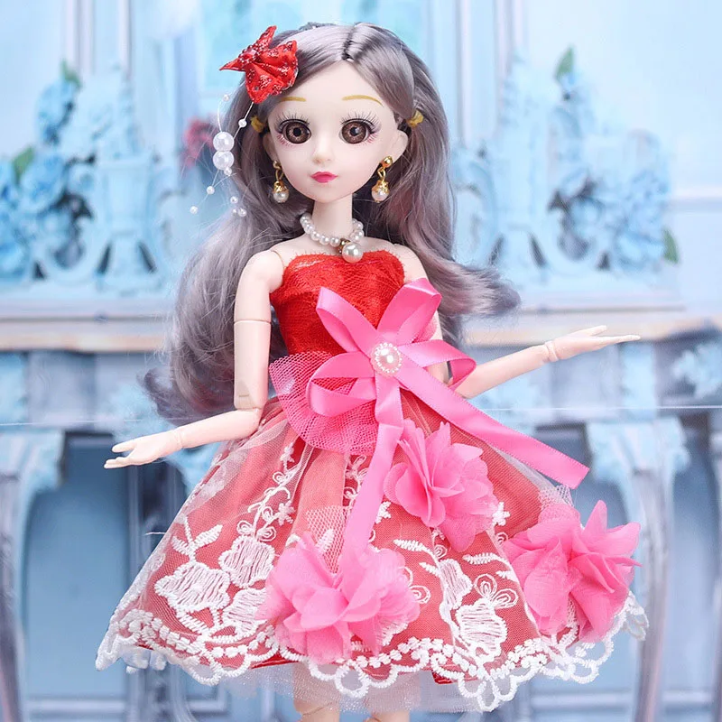 Fashion 36cm BJD Doll With Clothes 26 Joints Princess Clothes Suit Dress Up Will Sing Diy Girl Play House Toy Kids Birthday Gift