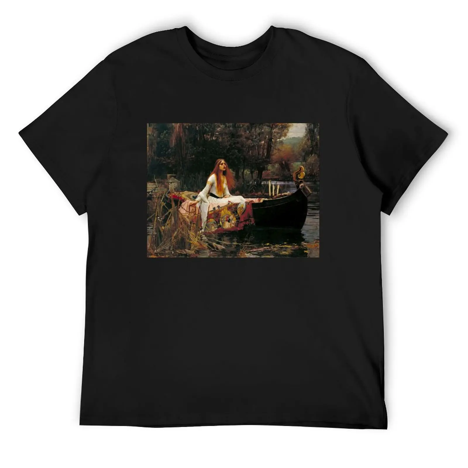 

Vintage John William Waterhouse - Lady of Shalott 1888 Fine Art T-Shirt cheap stuff T-shirts man anime clothes outfits for men