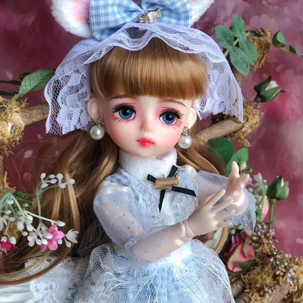 YUTOTUE 1/6 BJD Doll 12 inch Girl Doll with Dress Shoes Wigs Full Set Face Makeup Handpainted Finished Children Toy
