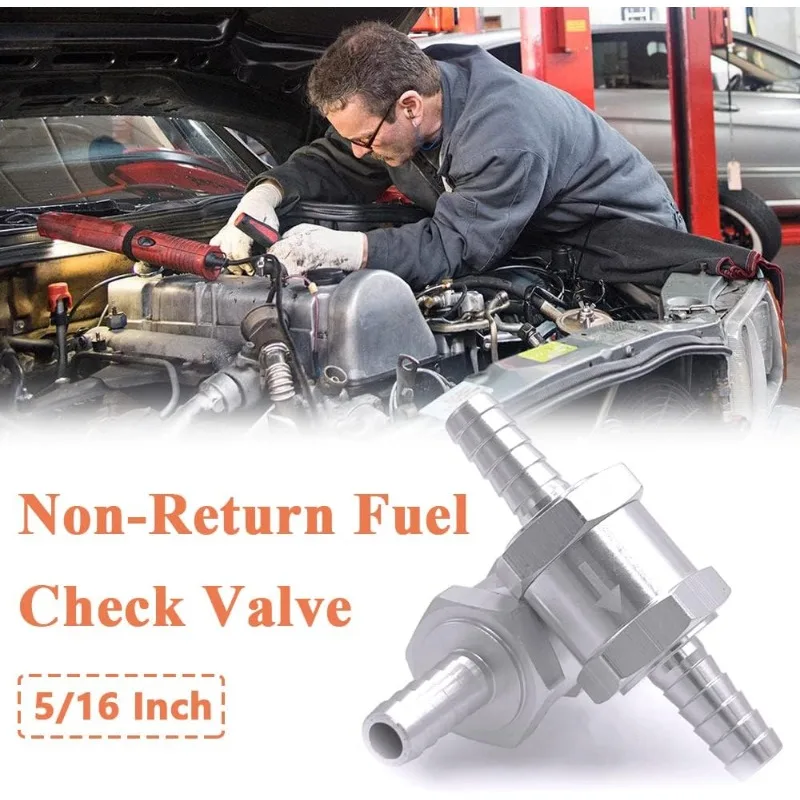 Aluminium Alloy Non-Return One-Way Check Valve for Petrol Diesel Water Fuel Line Car Motorcycle Ship