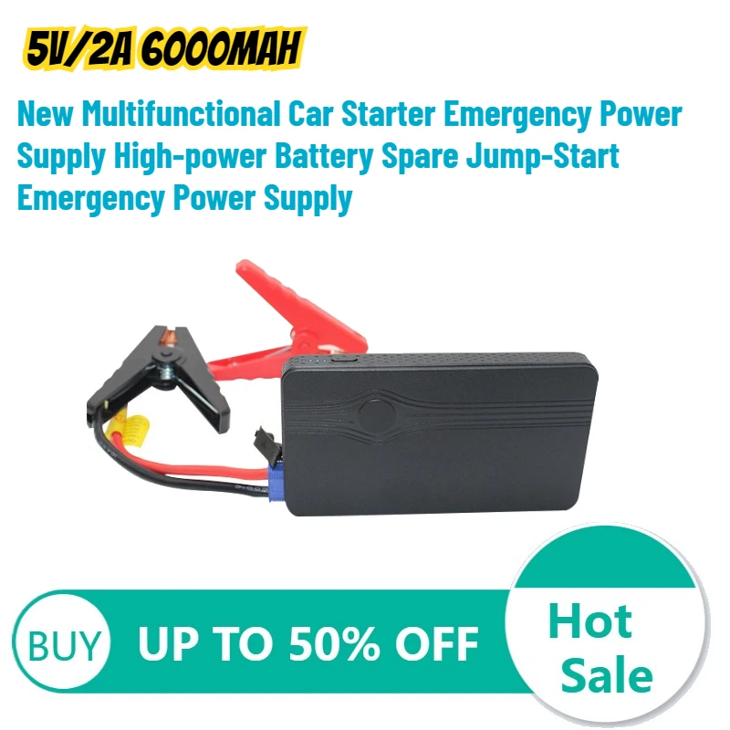 

5V/2A 6000mAh New Multifunctional Car Starter Emergency Power Supply High-power Battery Spare Jump-Start Emergency Power Supply