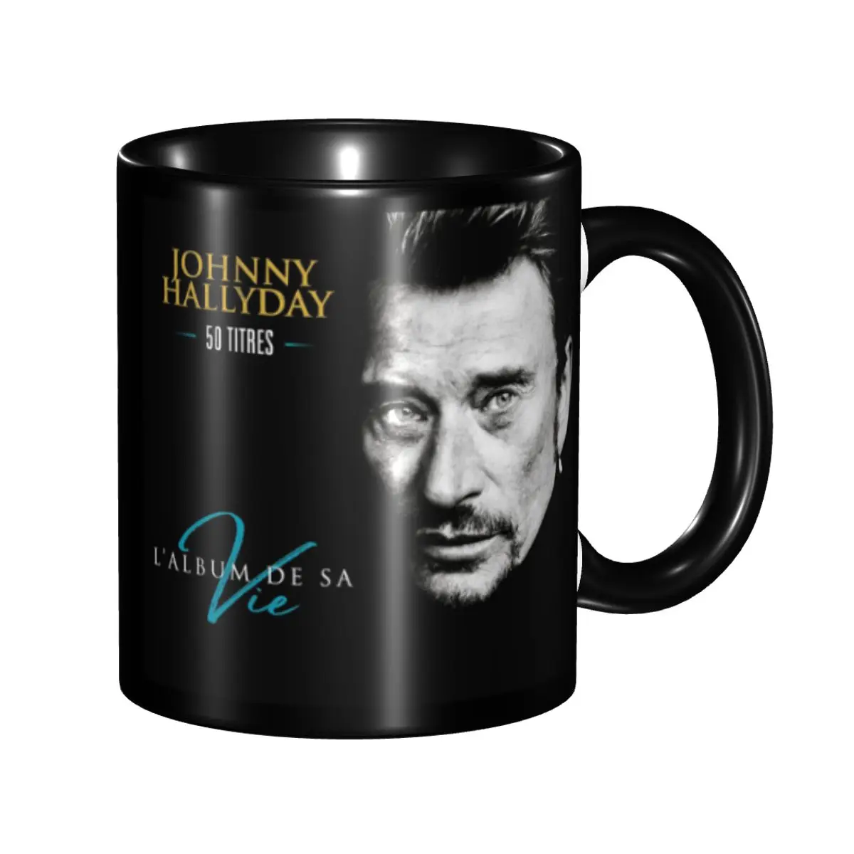 Johnny Hallyday French Rock Singer Coffee Mugs DIY Personalized Ceramic Tea Milk Mug Cup