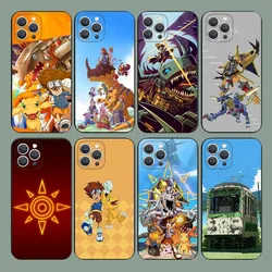 Anime D-Digimon Adventure Phone Case For iPhone 15,14,13,12,11,Plus,Pro Max,XS,X,XR,SE,Mini,8,7 Soft Silicone Black Cover