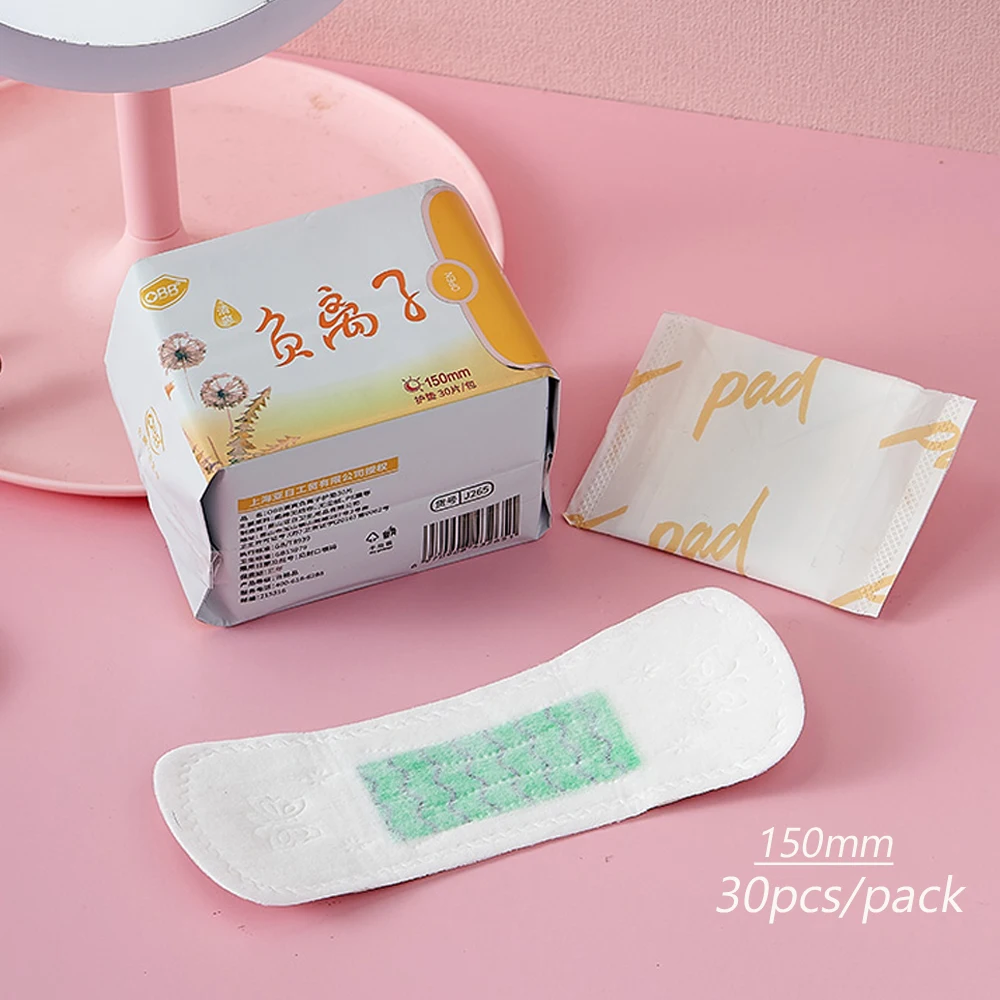 90Pcs/3Pack Anion Sanitary Pads Kill Bacteria Panty Liner Anti Inflammation Remove Yeast Infection Menstrual Pad Anion Sanitary