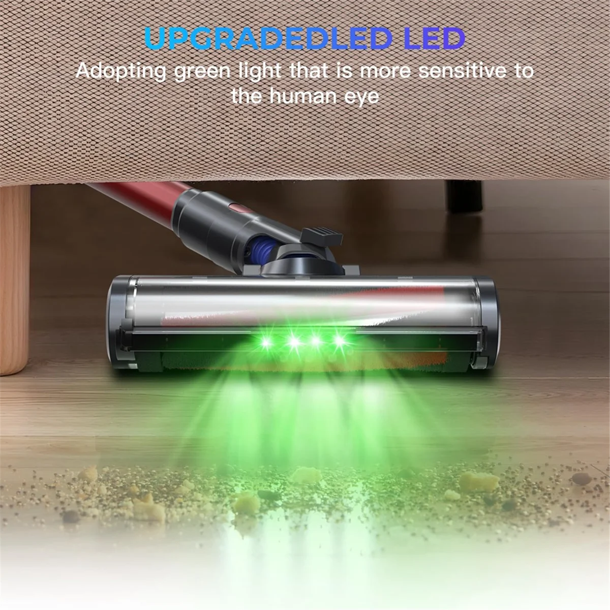 HOT Floor Brush Turbine Brush Head for Dyson V7 V8 V10 V11 V15,Spares Parts with 4 LED Lights for Carpets and Hard Floors