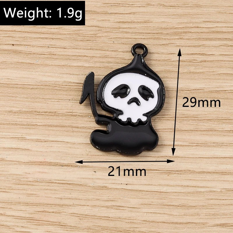 Tusember 10 Stück neue Halloween-Charms Kürbis Böser Geist Vampir Fledermaus Spinne Charms Anhänger für DIY Ohrring Halskette Schmuck – Detail 6