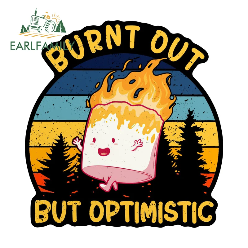 

Наклейки EARLFAMILY «Устал, но готов бороться» для автомобиля, милые мультяшные наклейки для внедорожников, маскирующие царапины, подходят для ПВХ-бутылок для воды и фляг.