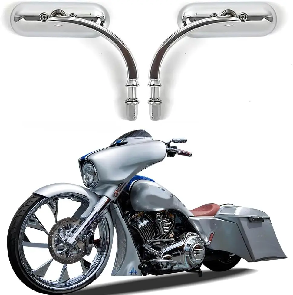 

Хромированные универсальные овальные боковые зеркала заднего вида для мотоцикла, совместимые с Harley Street Bike Scooter Chopper Cruiser Sportster Dyna