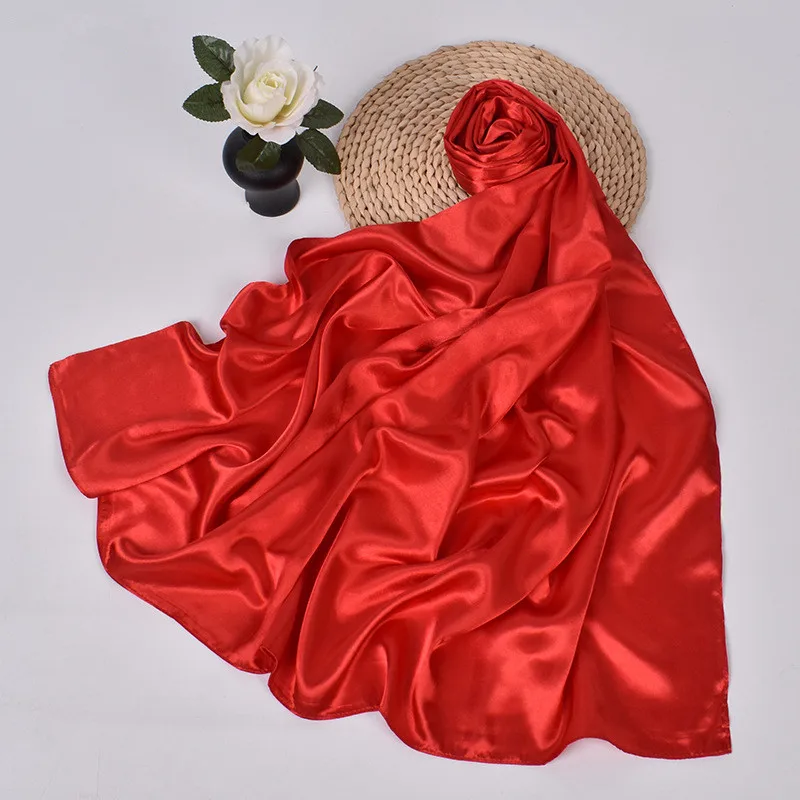 90 cm Seide Schal Schal Headwraps Für Frau Mode Vier Jahreszeiten Haar Zubehör Hijab Foulard Bandana Femme Kopftuch – Detail 22