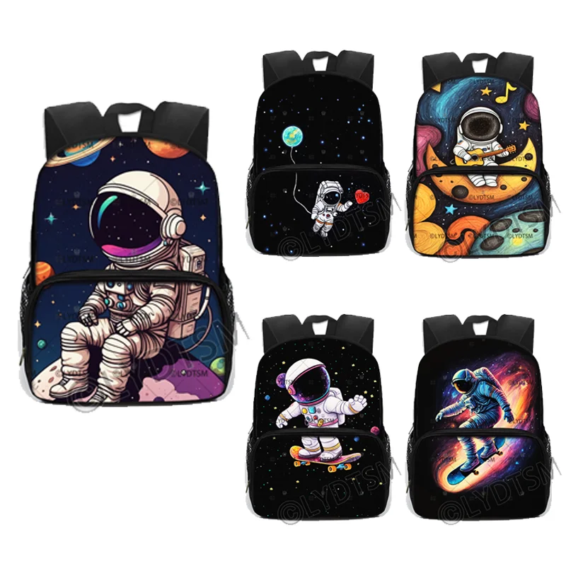 Mochila con estampado de guitarra en el espacio para monopatín, cohete de astronauta, mochilas escolares para niños de 2 a 4 años, mochilas para guardería, bolsas para libros