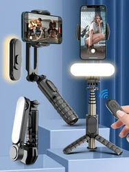 Smartphone Gimbal Stabilizer with light,Portables Selfie Stick with Bluetooth Remote,anti-shake Gimbal for iOS/Android Phone