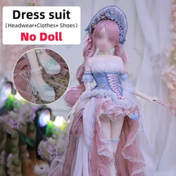 1/3 Dress bjd doll clothes Princess Deluxe trailing wedding bride marriage dress fantasy toys gift for Dolls accessories