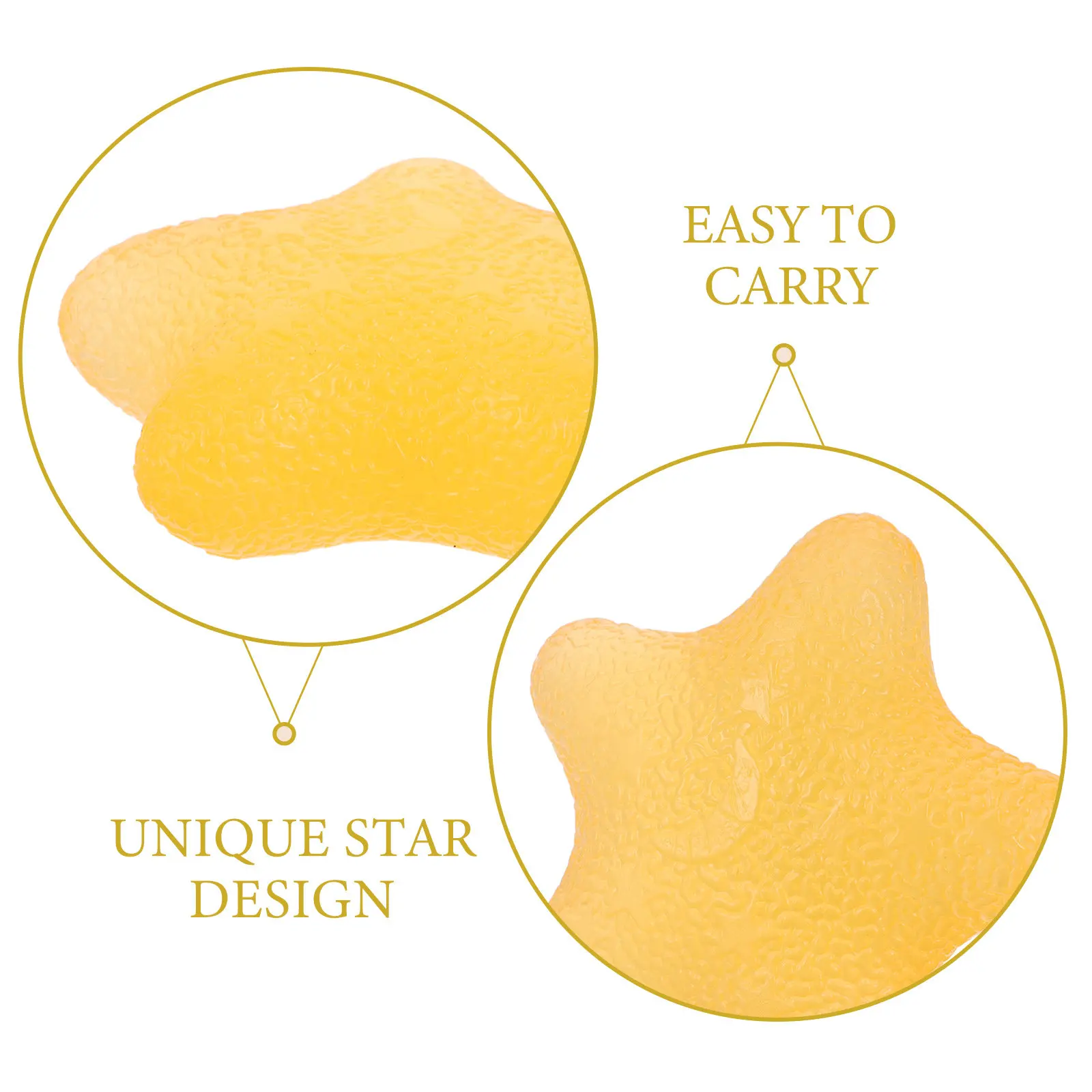 2Pcs Yellow Star Shaped Hand Exercise Ball Grip Strengthening Tool for Hand Wrist Forearm Muscles Rehabilitation Portable
