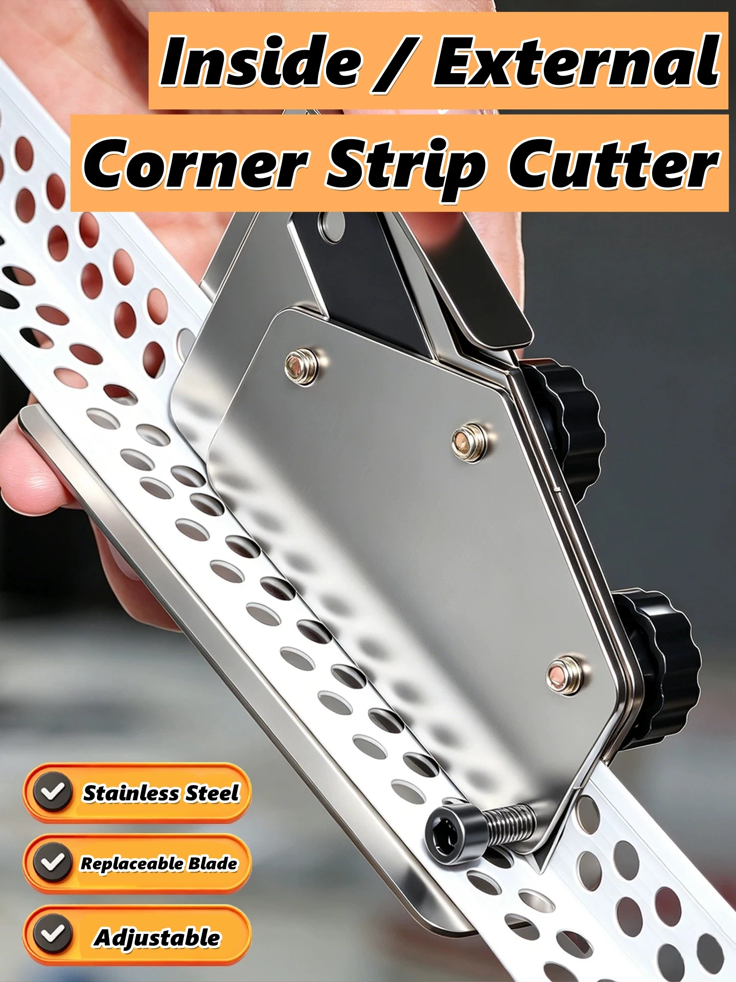 Stainless Steel ‌‌Corner Strip Cutter Adjustable Stop Quick Clean-Cut Splitter Universal Metal Angle Bead Profile Cutting Tool