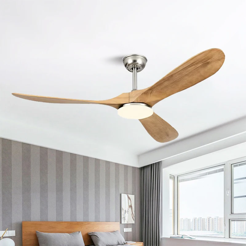 52 60 70 Inch Ceiling Fan Industrial Vintage Wooden Ventilator No Light Remote Control Decorative Blower Wood Retro Large Fans