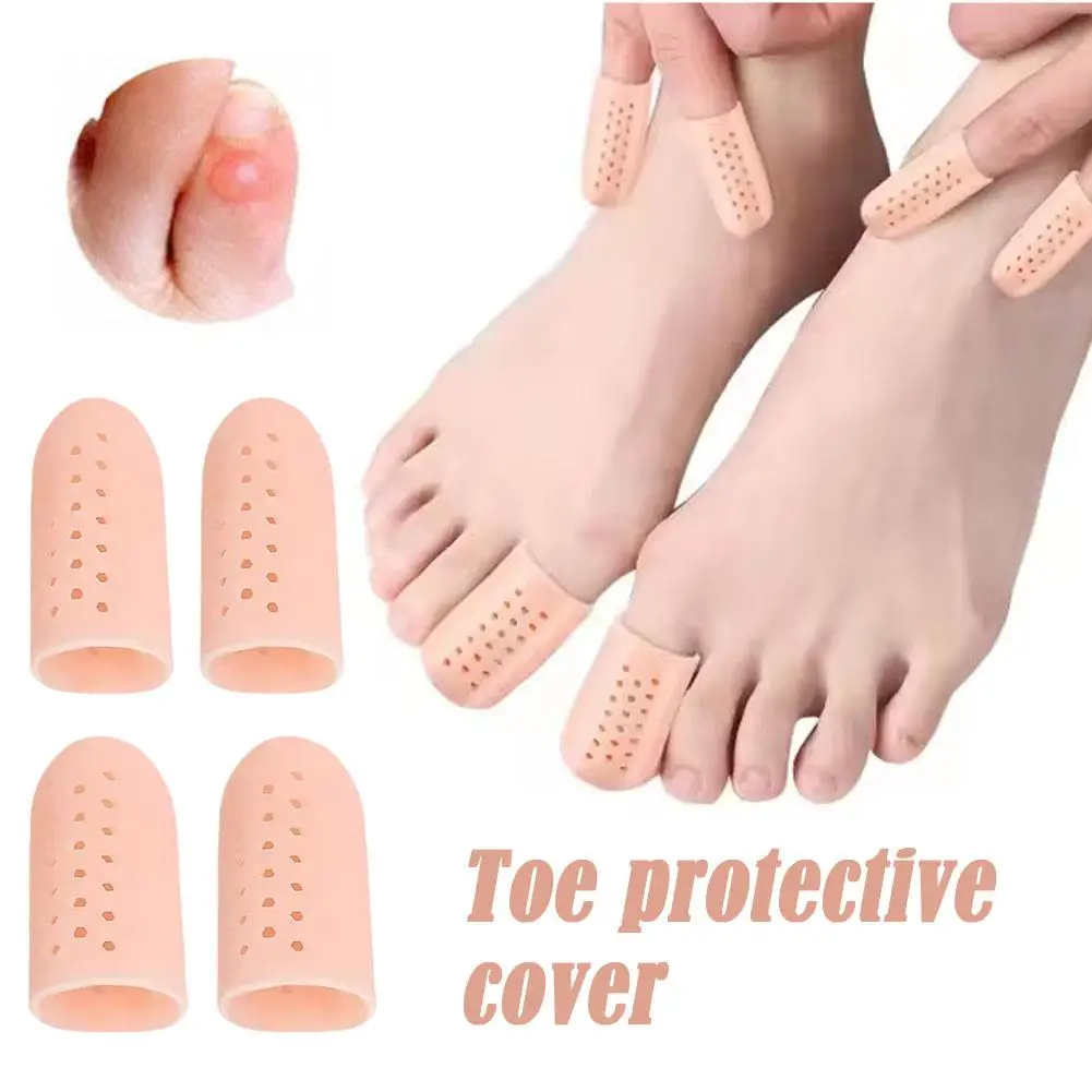 Silicone Toe Cap 1 Pair Foot Care Finger Protectors For Corns, Blisters, Pain Relief, Toe Tubes, Bunion Correction Thumb Sl B5I4